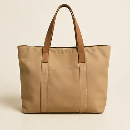 Neutral canvas tote bag