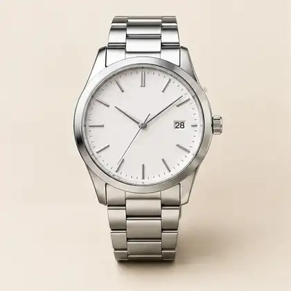 Silver analogue wristwatch